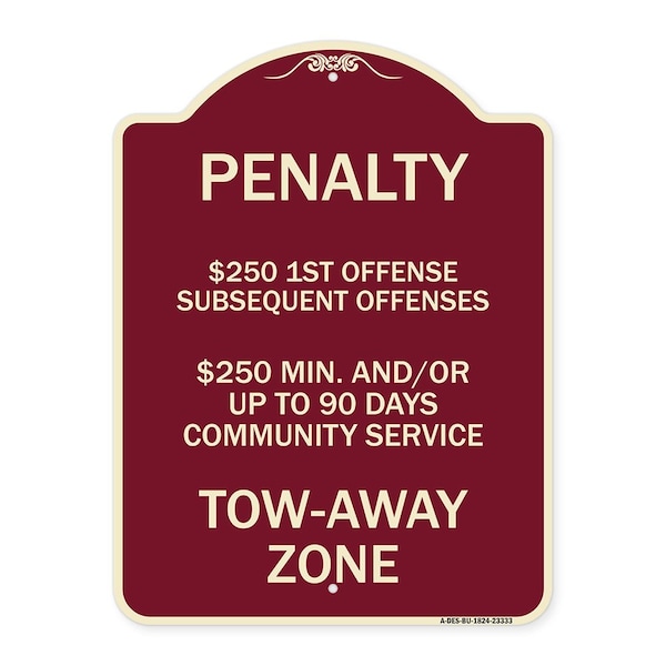 Signmission Penalty $250 1st Offense Subsequent Offenses $250 Min. and or Up to 90 Days Community, BU-1824-23333 A-DES-BU-1824-23333 - main